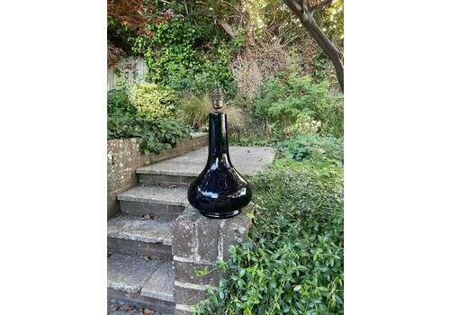 Classic 1960s Casa Pupo Black Glazed Retro Table Lamp Working, Original Bayonet And Wiring; Casa Pupo London
