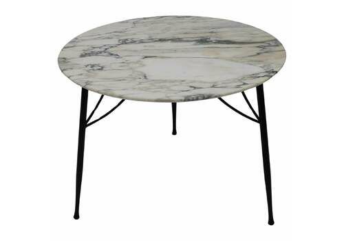 Mid Century Modern Italian Marble And Metal Round Coffee Table, 1960s