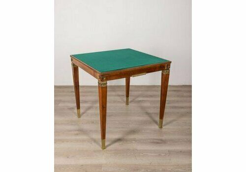 Vintage Game Table In Wood And Golden Brass Italian Design, 1940s