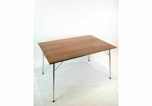 Dining Table/Cafe Table   Rosewood   Chromed Steel Frame   Arne Jacobsen   Fritz Hansen   1960s