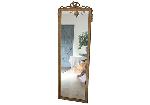 Antique Large C1900 Gilt Full Height Foor Wall Dressing Mirror – High Quality Ornate Design