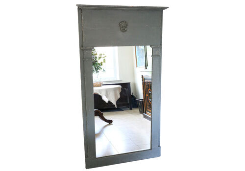 Antique Large French Painted Chateau Overmantle Wall Mirror 18/19th Century – High Quality Design