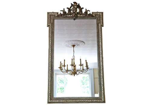 Antique Large C1900 Gilt Overmantle Wall Mirror High Quality Ornate Design