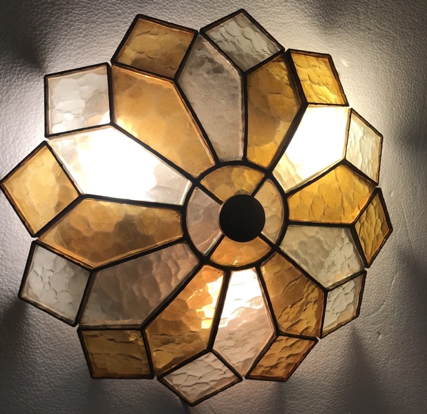 Vintage Stained Glass Flushmount Light Vinterior