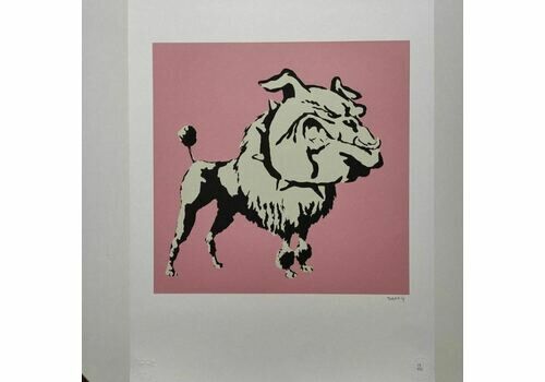 Banksy Pitbull Poodle Certificate (Banksy Wall Art, Banksy Lithograph)