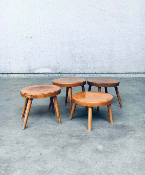 Midcentury Design Low Side Table Set, Belgium 1950's photo furniture