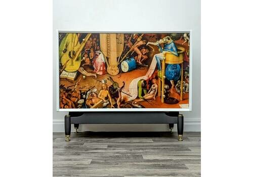 Vintage Gplan Upcycled Chest Of Drawers. Classic Art, Bosch. Wow. White Mid Century
