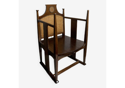 William Birch Arts And Crafts Chair By E.G. Punnett For Liberty & Co. Ca 1900