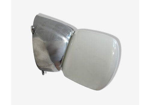 French Opaline Glass And Aluminium Wall Light, 1970s