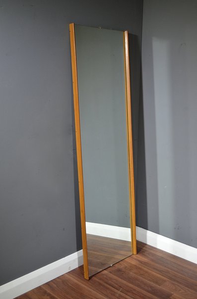 Vintage Midcentury Teak Full Size Mirror Modern Danish Style