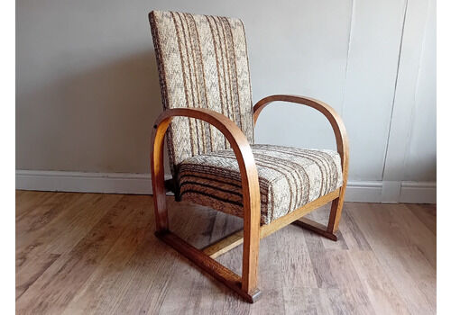 Superb 1920's Art Deco Reclining Upholstered Armchair