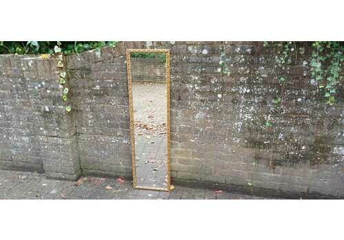 Tall 4 Ft Vintage 70s Gold Gilt Wall Mirror.
