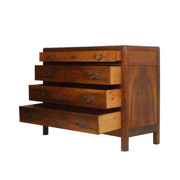 Art Deco 1920s Commode Dresser Mirrored, Solid Walnut And Burl Walnut, Sanitized And Wax Polished photo for sale