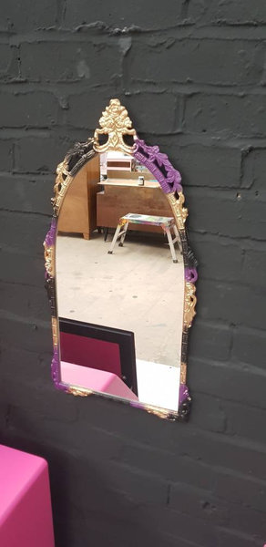 Heavy Metal Fairy Tale Style Mirror With Gothic Paint Scheme