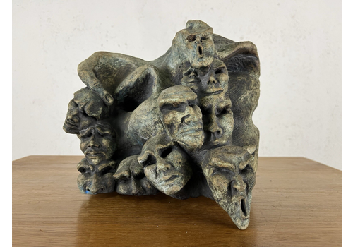 80’s Vintage Design Esoteric Face Chalk Hand Sculpture