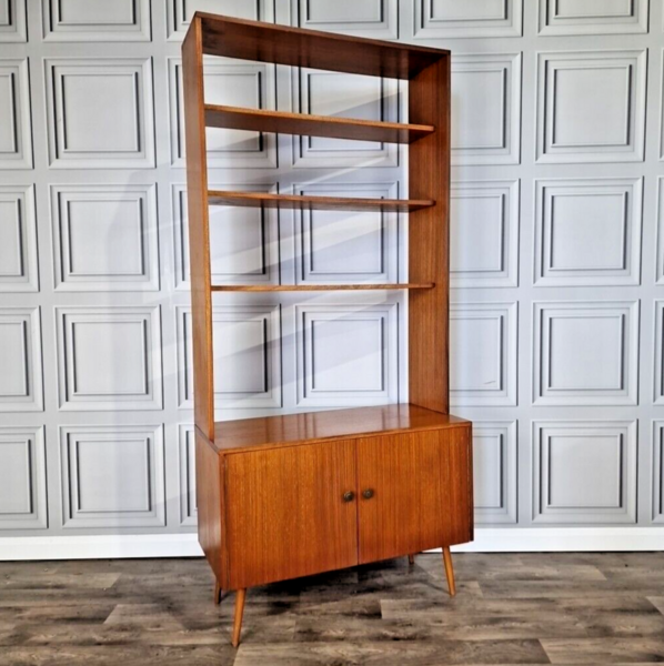 Retro Vintage Mid Century Wood Bookcase Room Divider Shelf / Shelves