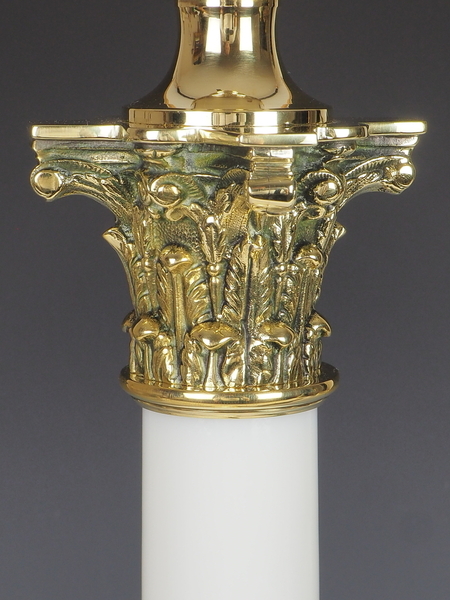 Antique Opaline Glass Corinthian Column Table Lamp photo furniture
