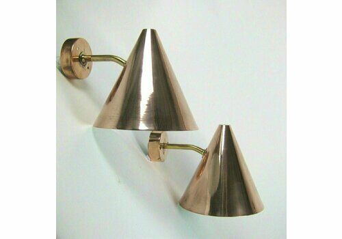 Cone Shaped Wall Lights In Copper And Brass By Hans Agne Jakobsson