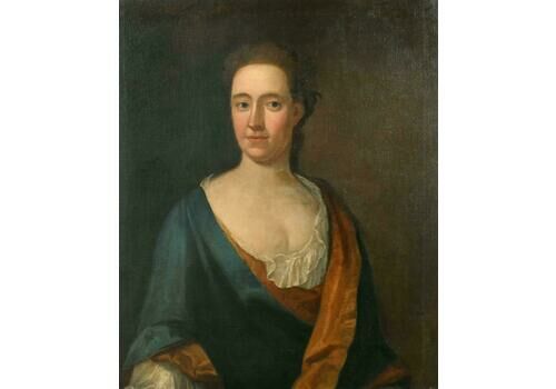 Fine 18th Century British Portrait Of An Aristocratic Lady, Large Oil Paintingmid 18th Century