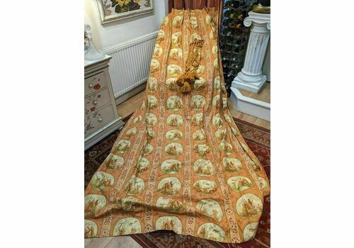 7 Pairs Of Vintage French Goblet Pleat Second Hand Curtains