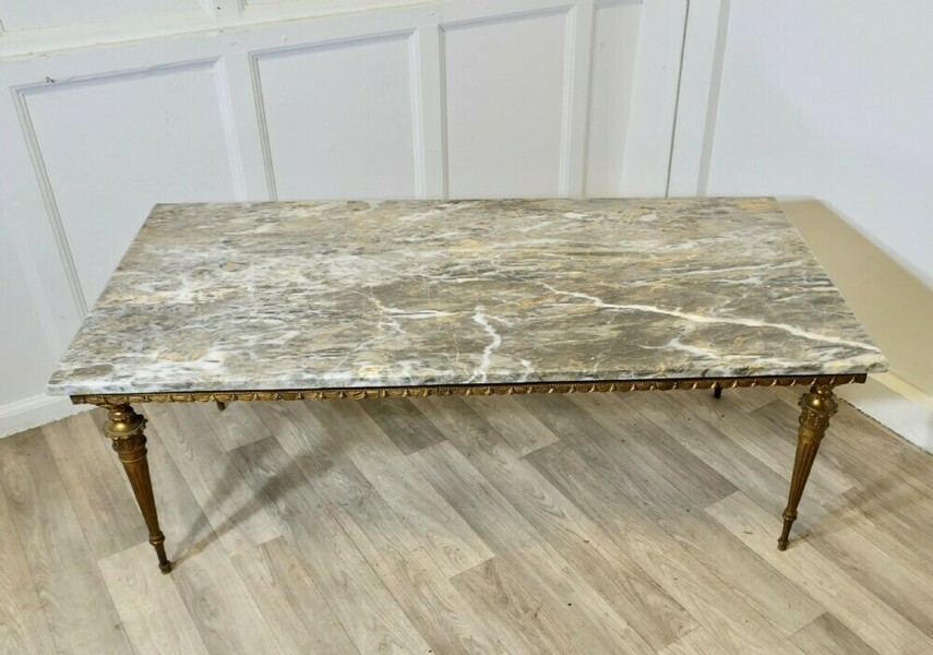 Superb Quality French Ormolu And Marble Coffee Table photo for sale