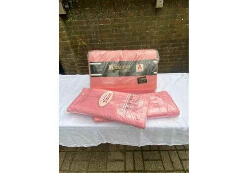Original Unused Unopened 1970s Bed Linen Blanket And Two Large Sheets, Bright Pink