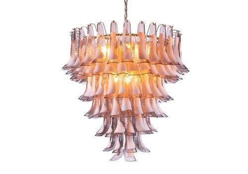 Three Tier Murano Glass Tube Chandelier 48 Pink Glasses Mid Century Modern Three Tier Murano Glass Tube Chandelier 48 Pink Glasses Mid Century Modern