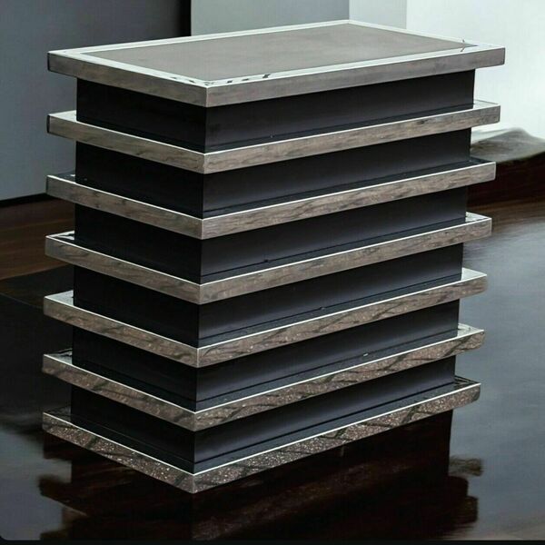 Mid Century Chrome Console Table/ Lamp Table photo furniture
