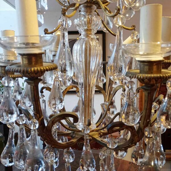 Early C20th Gilt Bronze Chandalier photo furniture