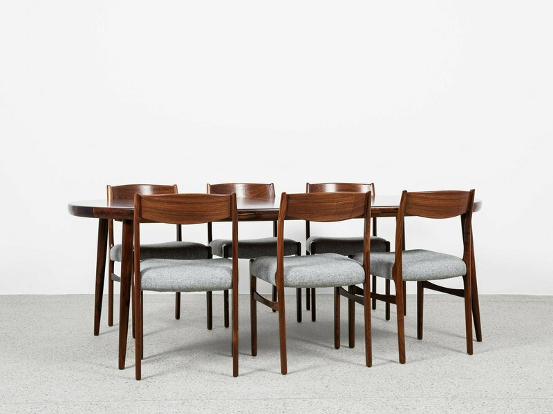 Midcentury Danish Extendable Round Dining Table In Rosewood By Vv Møbler 1960s photo furniture