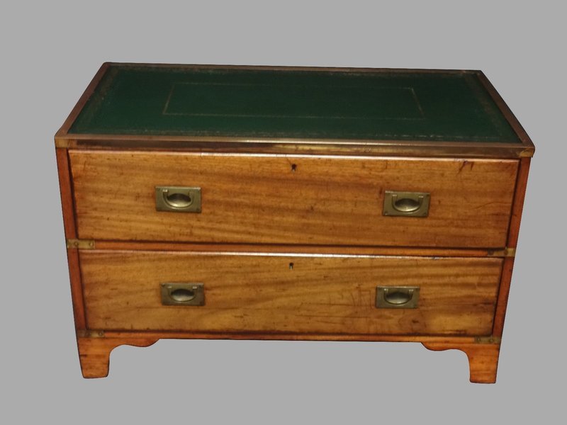 Two Drawer Mahogany Campaign Chest Of Drawers C 1880 Vinterior