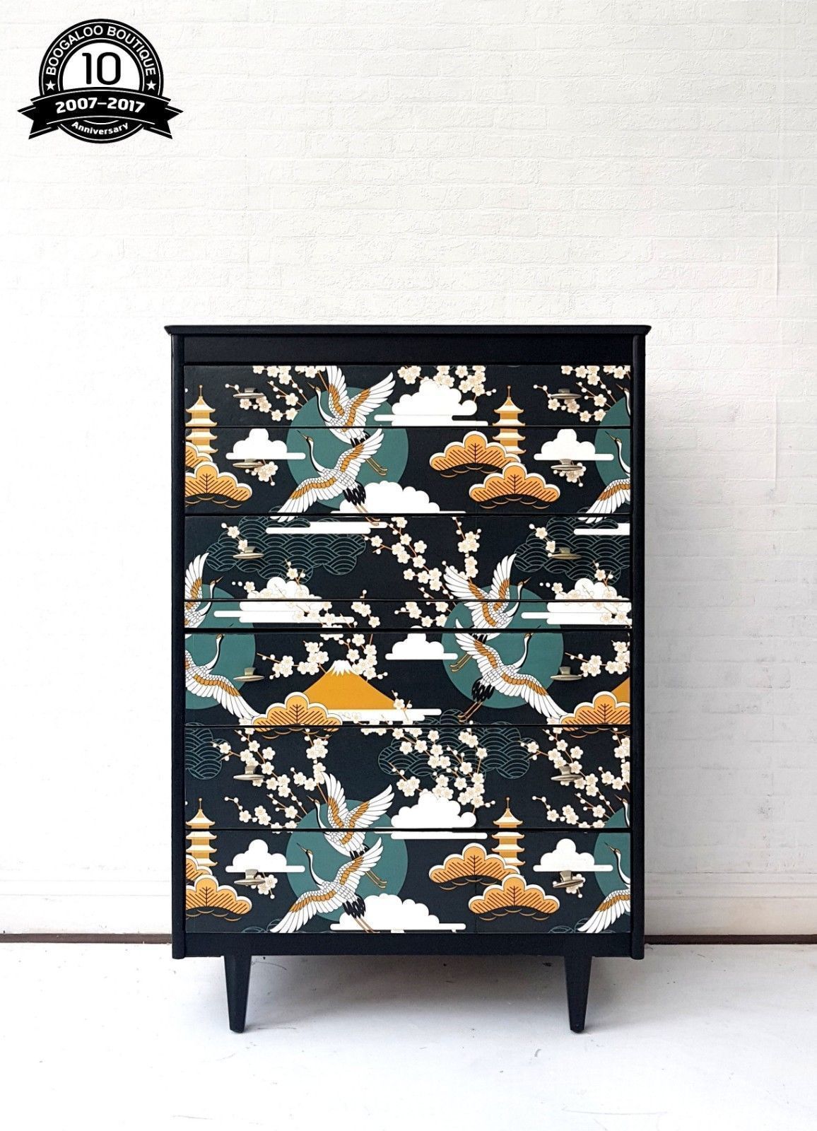 Stunning Professionally Upcycled Mid Century Chest Of Drawers