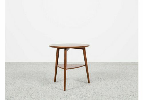 Midcentury Danish Round Side Table In Teak By Holger Georg Jensen For Kubus 1960s