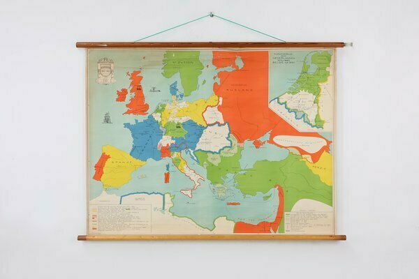 Vintage School Wall Map Of Europe 1815 1871, Belgium, 1950s | Vinterior
