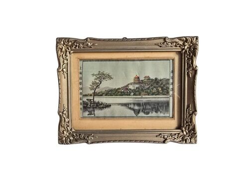 Vintage Chinese Silk Tapestry Produced By Tu Chin Sheng Silk Weaving Factory Hangchow Chekiang, China.