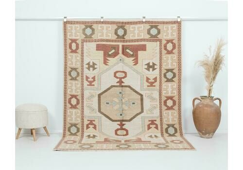 5.5 X 7.5 Feet Turkish Rug, Handmade Vintage Rug, Antique Rug, Vintage Rug, Anatolian Rug, Low Pile Rug, Naturel Rug, Living Room Rug. A2455