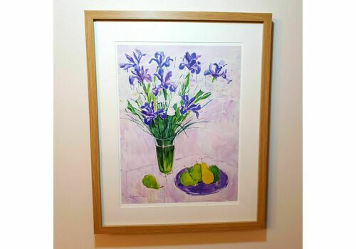 Artist Signed Alexander Sorokin Art Print Floral Still Life Flowers Framed H54cm