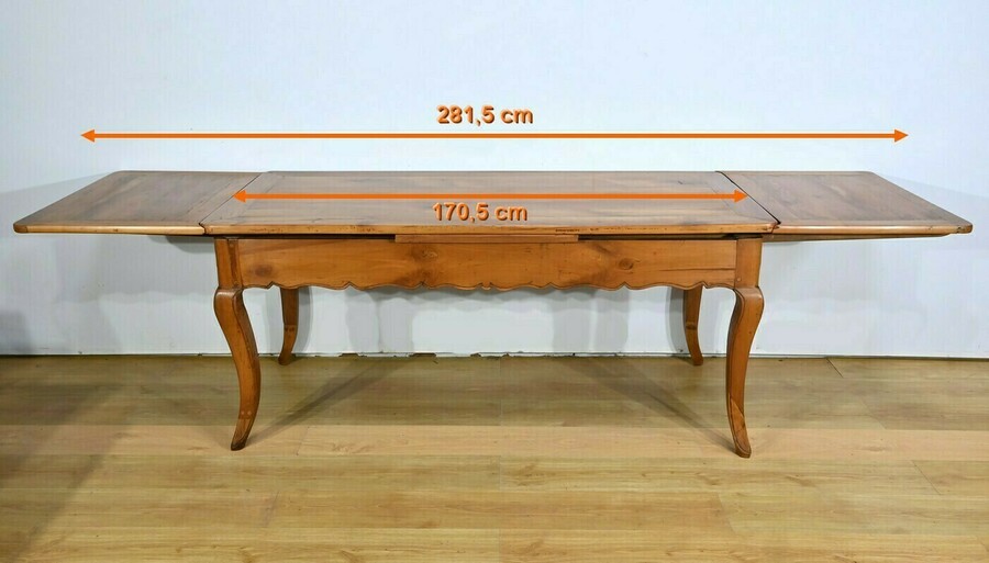 Extendable Cherry Wood Farmhouse Table For 10 To 16 Place Settings – Part 2, 19th Century photo furniture