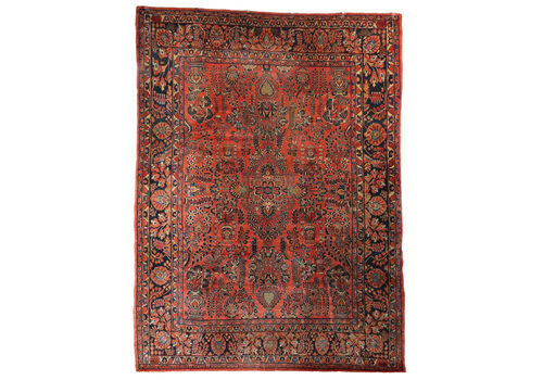 Antique Saruk American Carpet Cotton Heavy Knot Iran 138 X 103 In