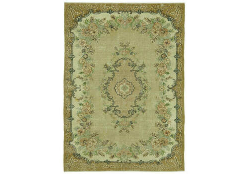 Handmade Beige Turkish Vintage Area Rug 311 Cm X 220 Cm