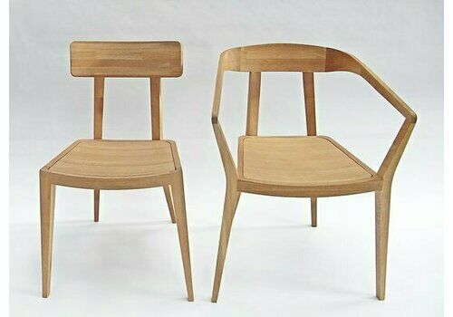 Oak Armchair And Chair By Gunter Lambert, Set Of 2