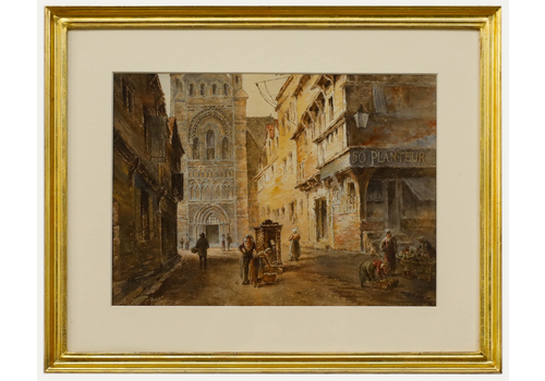 H. C. Sylvester Framed 1904 Watercolour, Cathedral Of Saint Pierre De Lisieux