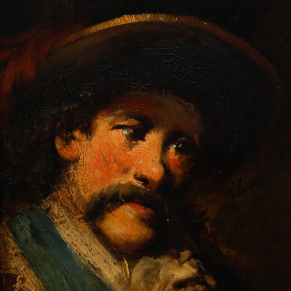 19th Century Oil Cavalier Vinterior