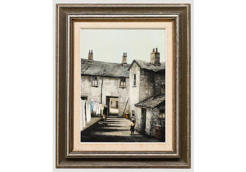 Laurence Rushton (1919 1994) Framed 20th Century Oil, Hanging Out The Washing