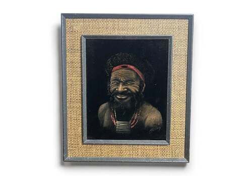 1960s Aboriginal Traditional Man Painting | Authentic Indigenous Australian Art | Mid Century Tribal Decorative Wall Decor