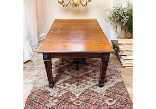 Antique Edwardian Mahogany Dining Table / 1900 1910 / Seats 4 8