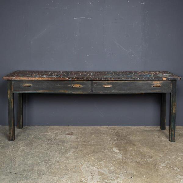 Vintage 20th Century Paint Splashed Art Department Table C.1960 photo furniture
