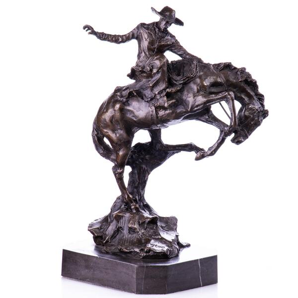 Bronze Rodeo Rider On Horse – Dynamic Western Sculpture | Vinterior