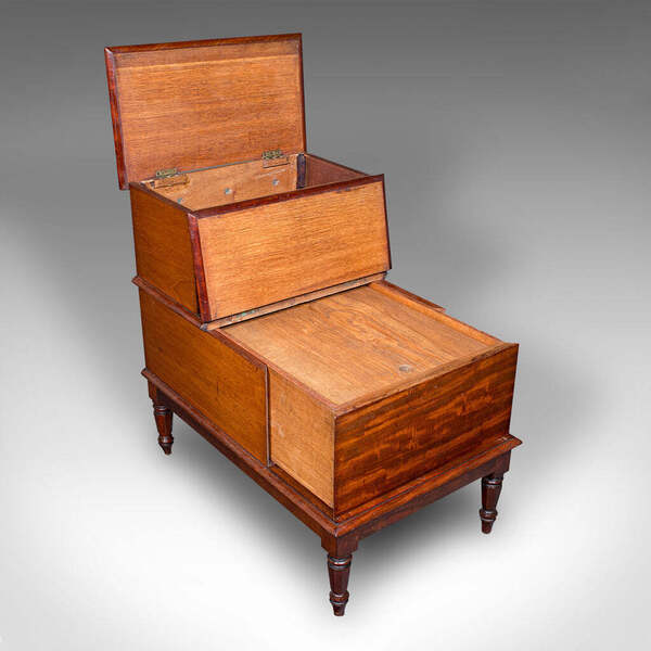 Antique Set Of Library Steps, English, Walnut, Oak, Step Storage Stand, Regency photo furniture