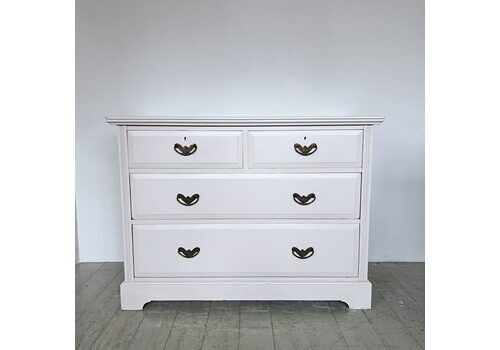Newly Painted Small Victorian Chest Of Drawers With Original Handles